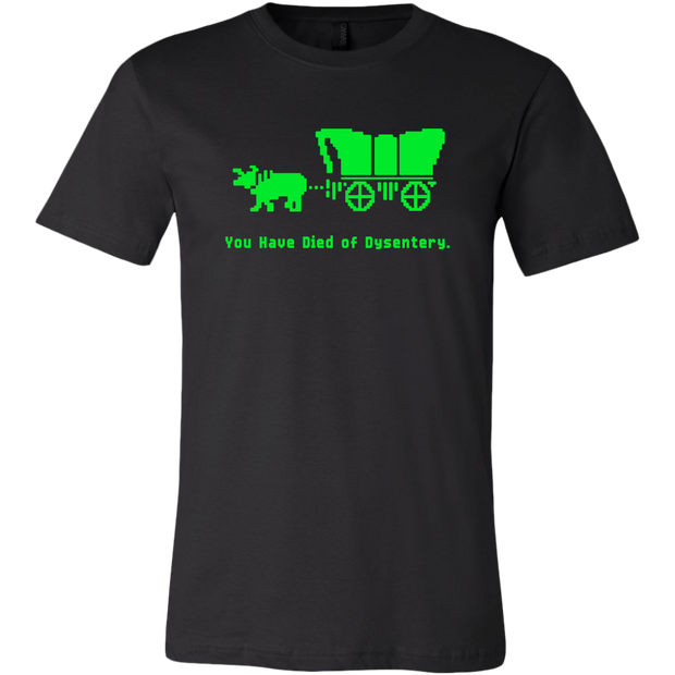 OREGON TRAIL GAME T-SHIRT - YOU HAVE DIED FROM DYSENTERY